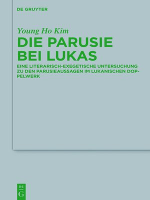 cover image of Die Parusie bei Lukas